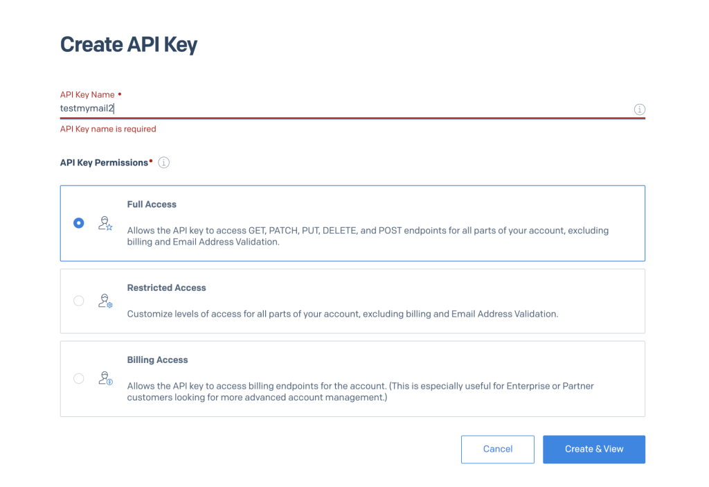 Create API Key